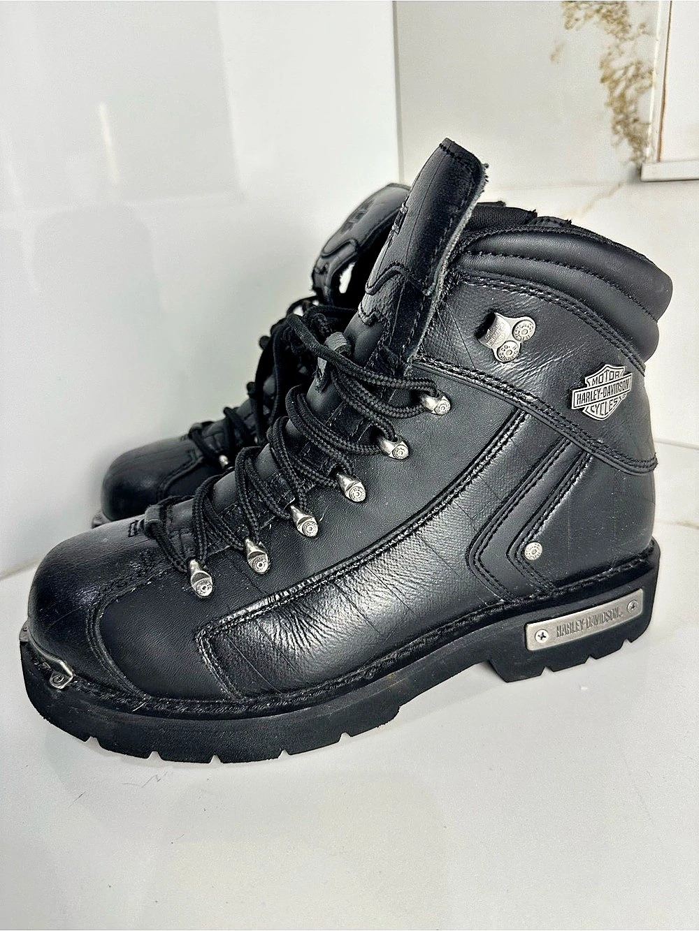 Harley-Davidson Electron Ride Leather Motorcycle Boots Men’s 9 D96318